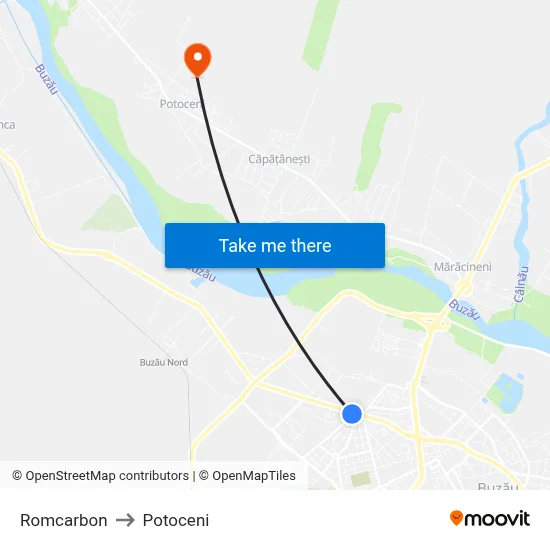 Romcarbon to Potoceni map