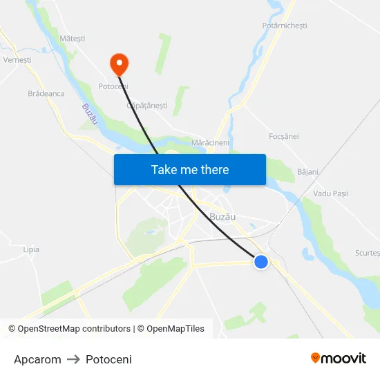 Apcarom to Potoceni map