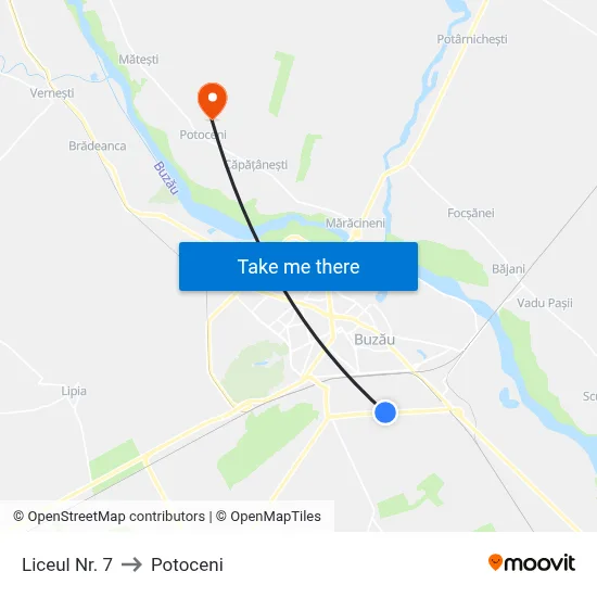 Liceul Nr. 7 to Potoceni map