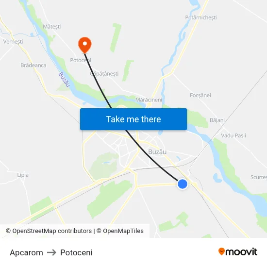 Apcarom to Potoceni map