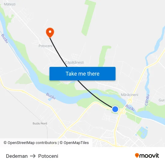 Dedeman to Potoceni map