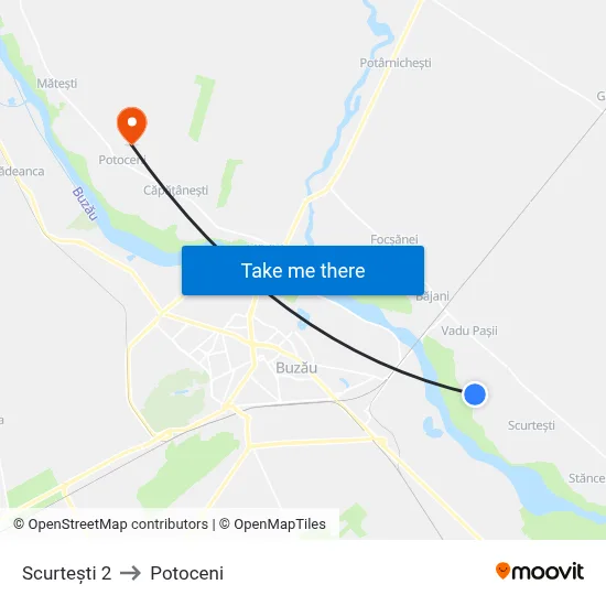 Scurtești 2 to Potoceni map