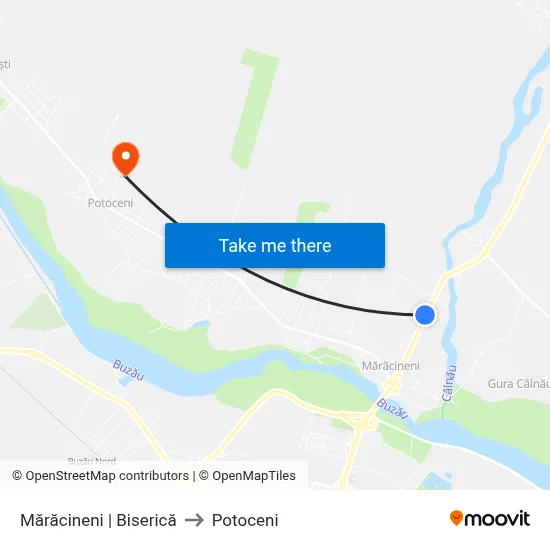 Mărăcineni | Biserică to Potoceni map