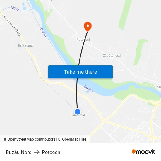 Buzău Nord to Potoceni map