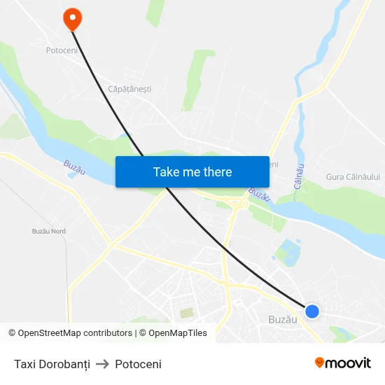 Taxi Dorobanți to Potoceni map