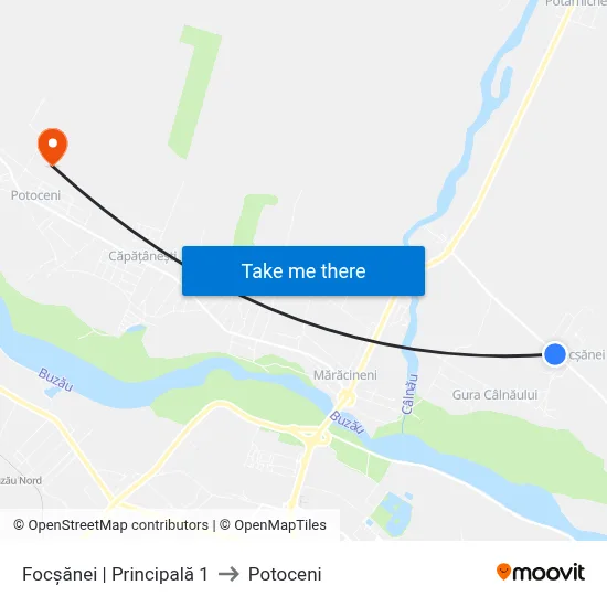 Focșănei | Principală 1 to Potoceni map