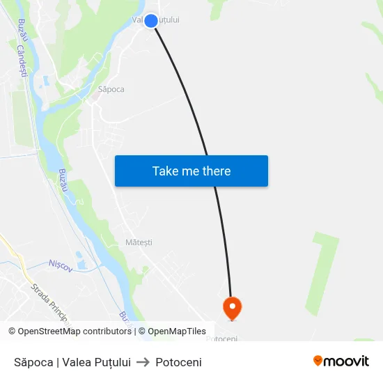 Săpoca | Valea Puțului to Potoceni map