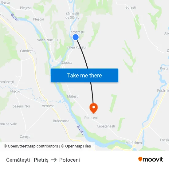 Cernătești | Pietriș to Potoceni map