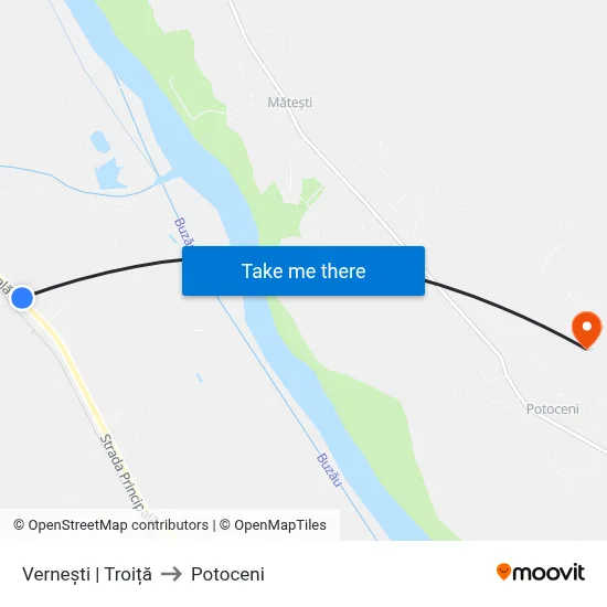 Vernești | Troiță to Potoceni map