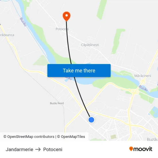 Jandarmerie to Potoceni map