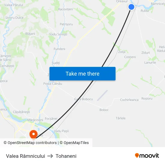 Valea Râmnicului to Tohaneni map