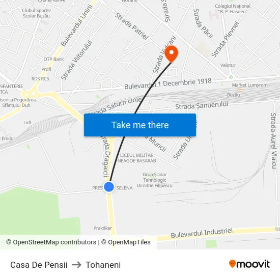 Casa De Pensii to Tohaneni map