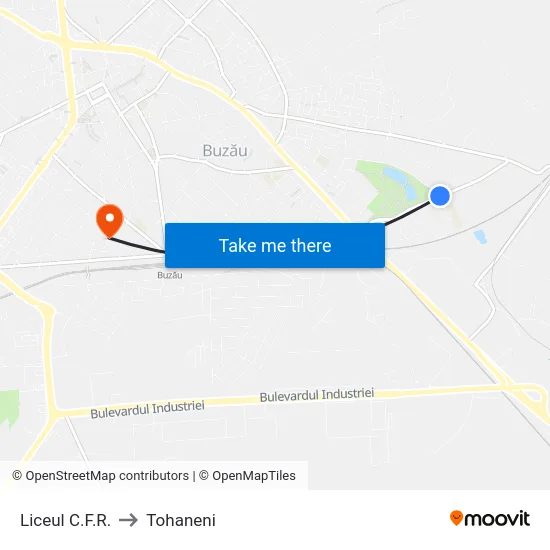 Liceul C.F.R. to Tohaneni map
