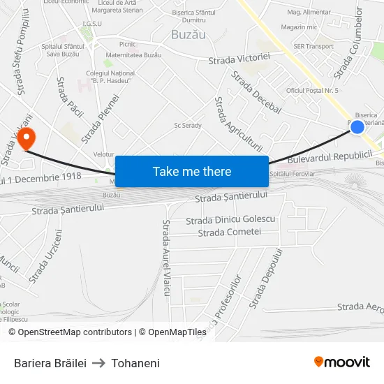 Bariera Brăilei to Tohaneni map