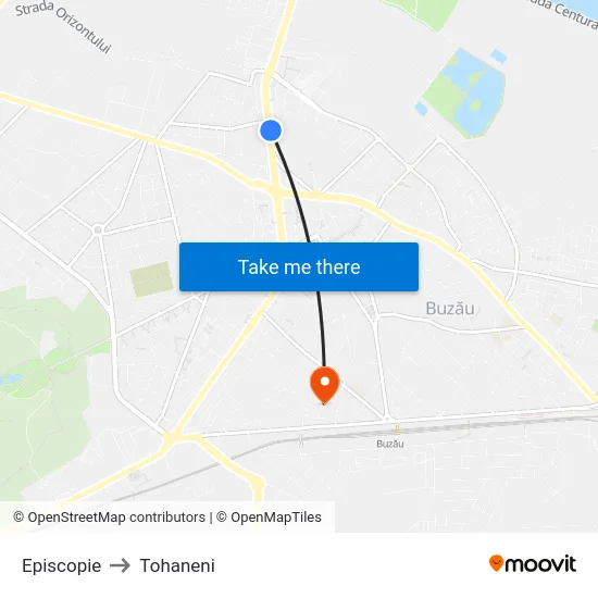 Episcopie to Tohaneni map