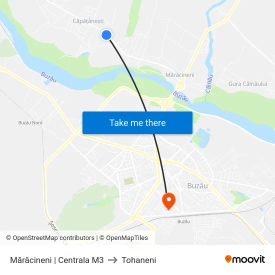 Mărăcineni | Centrala M3 to Tohaneni map