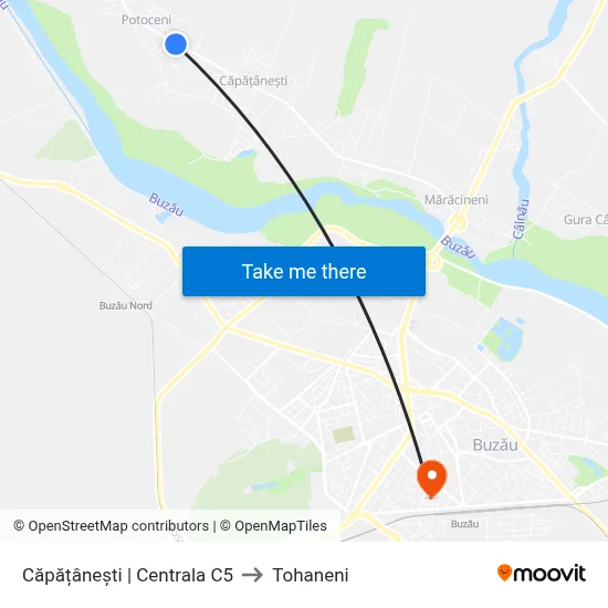 Căpățânești | Centrala C5 to Tohaneni map