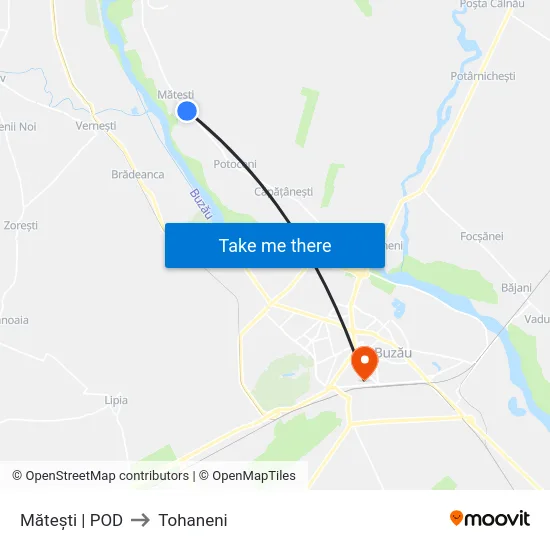 Mătești | POD to Tohaneni map