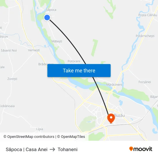 Săpoca | Casa Anei to Tohaneni map
