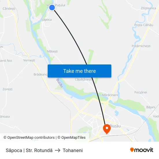 Săpoca | Str. Rotundă to Tohaneni map