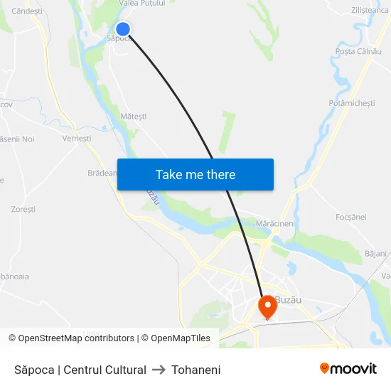 Săpoca | Centrul Cultural to Tohaneni map