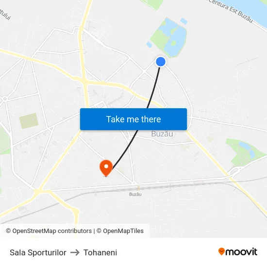 Sala Sporturilor to Tohaneni map