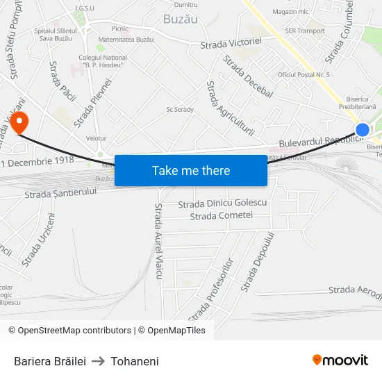 Bariera Brăilei to Tohaneni map