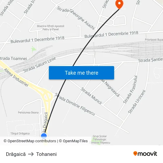 Drăgaică to Tohaneni map