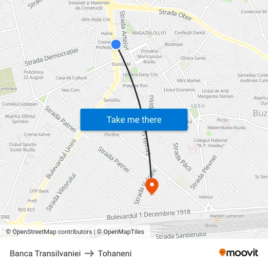Banca Transilvaniei to Tohaneni map