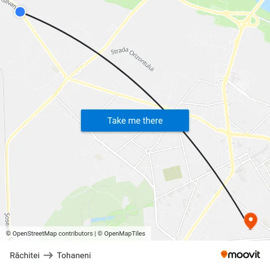 Răchitei to Tohaneni map