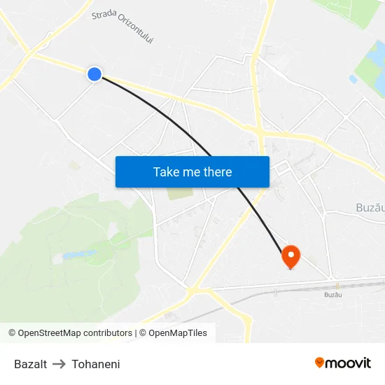 Bazalt to Tohaneni map