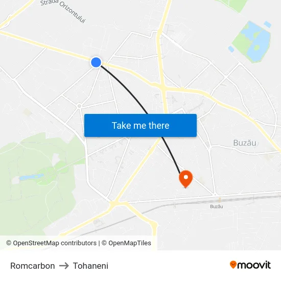 Romcarbon to Tohaneni map