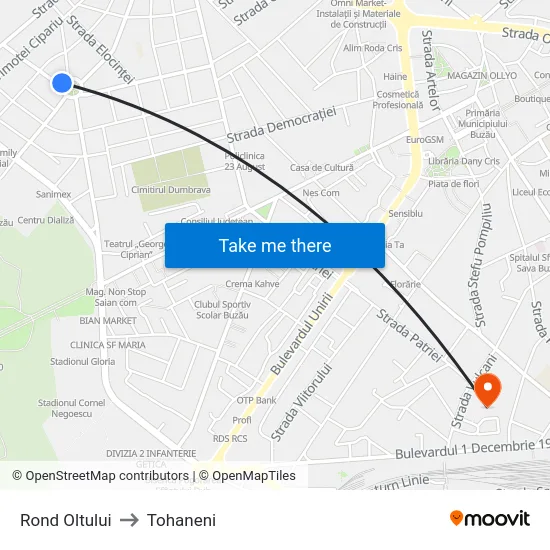 Rond Oltului to Tohaneni map