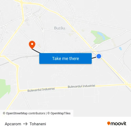 Apcarom to Tohaneni map