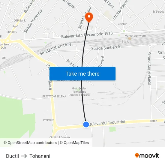 Ductil to Tohaneni map