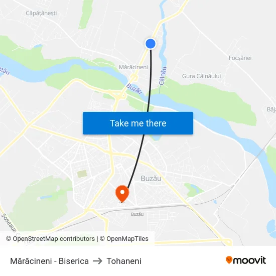 Mărăcineni - Biserica to Tohaneni map