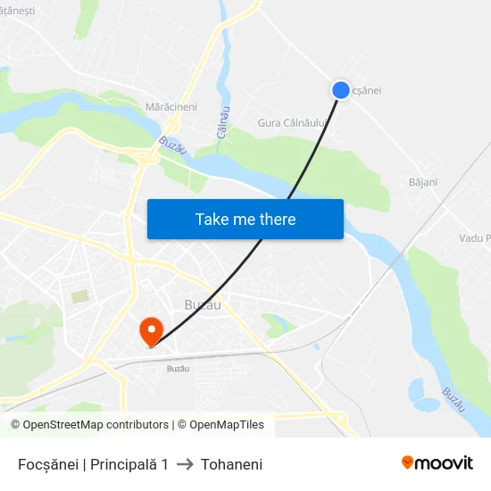 Focșănei | Principală 1 to Tohaneni map