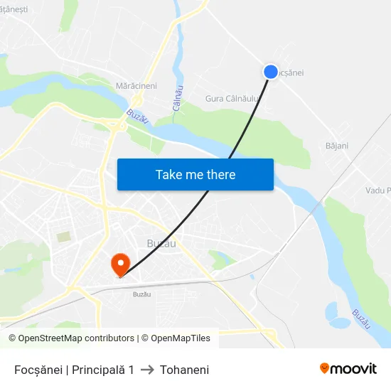 Focșănei | Principală 1 to Tohaneni map