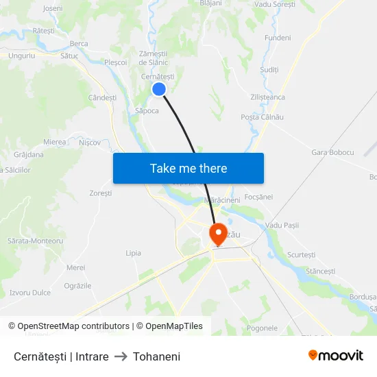 Cernătești | Intrare to Tohaneni map