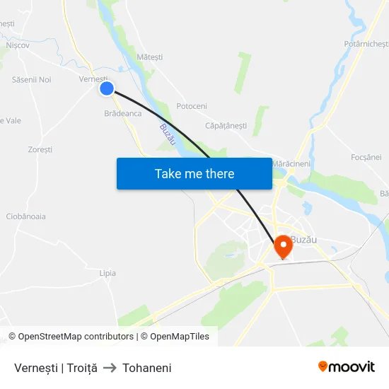 Vernești | Troiță to Tohaneni map