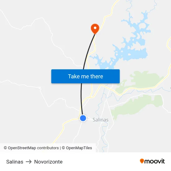 Salinas to Novorizonte map