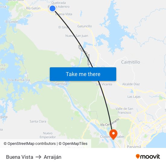 Buena Vista to Arraiján map