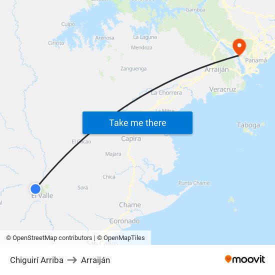 Chiguirí Arriba to Arraiján map