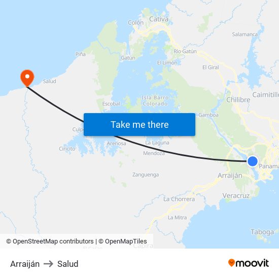 Arraiján to Salud map