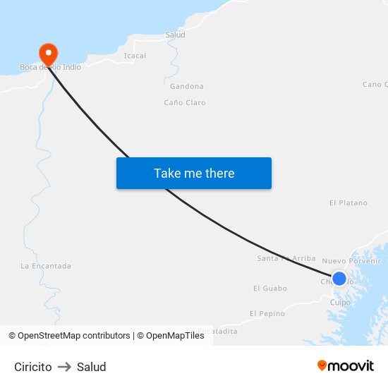 Ciricito to Salud map