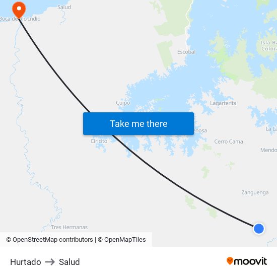 Hurtado to Salud map