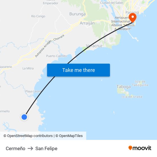 Cermeño to San Felipe map