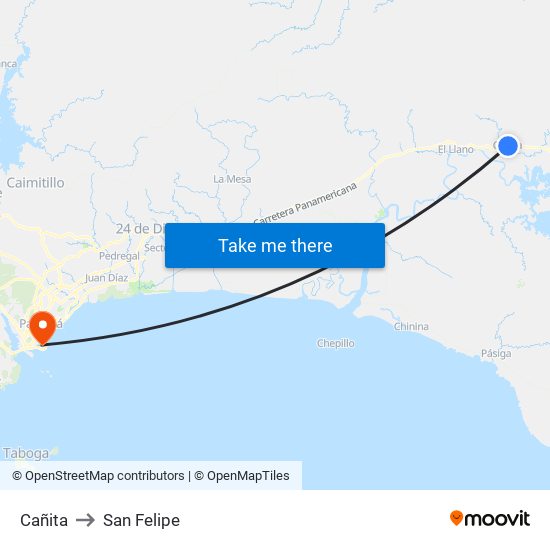 Cañita to San Felipe map