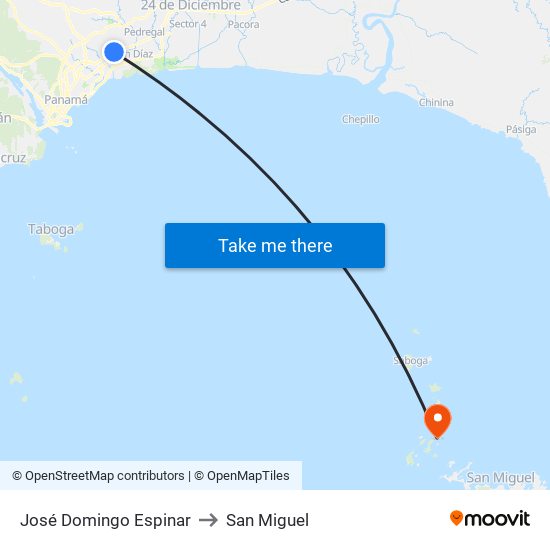 José Domingo Espinar to San Miguel map
