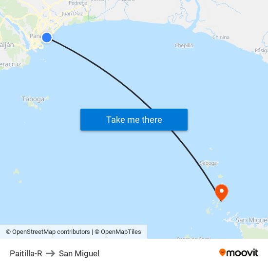 Paitilla-R to San Miguel map
